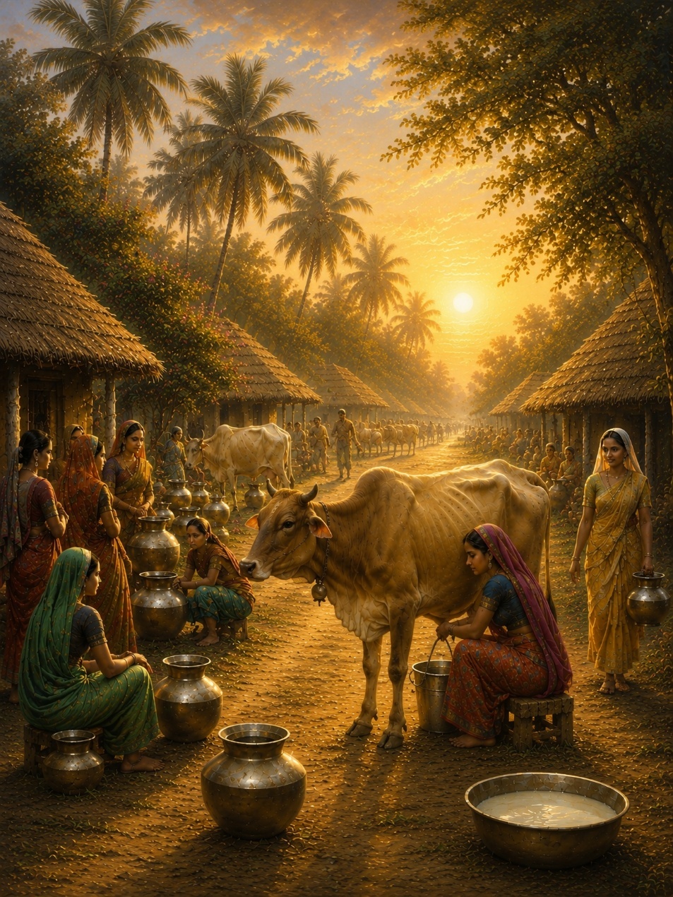 A painting of women and a cow
AI-generated content may be incorrect.