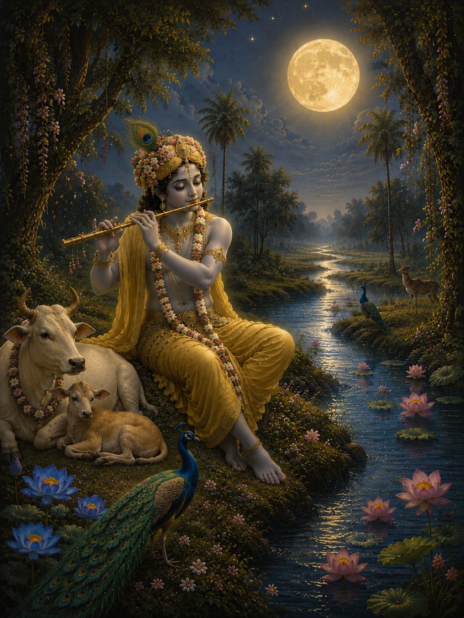 A painting of a person playing a flute
AI-generated content may be incorrect.