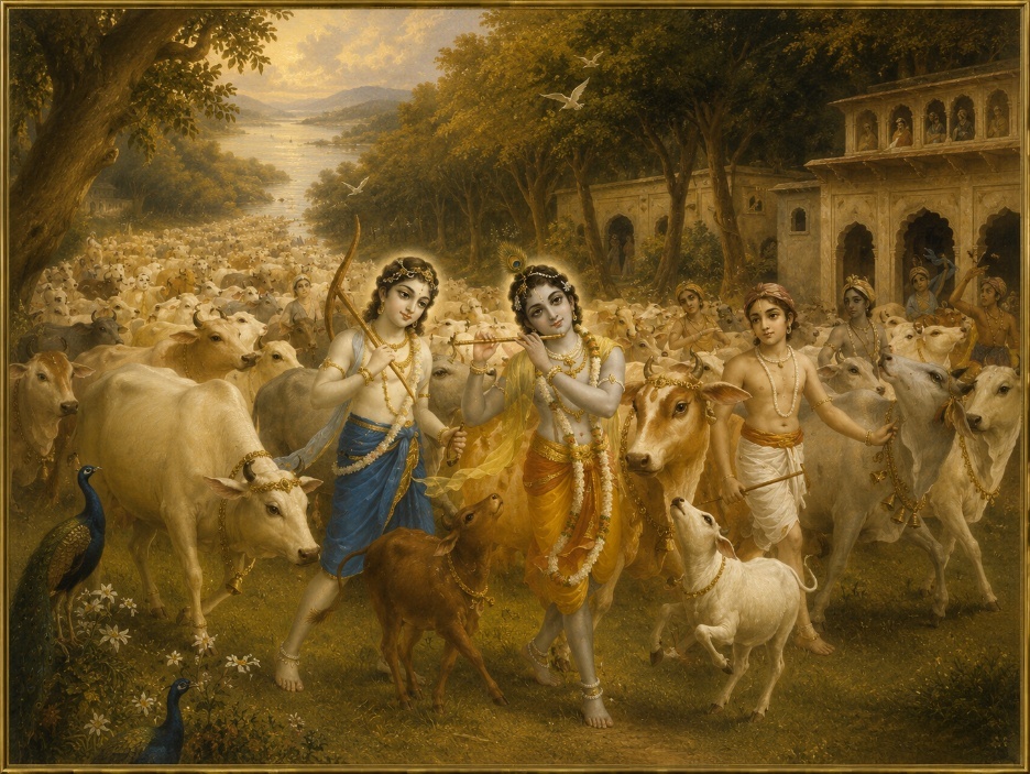 A painting of people with animals
AI-generated content may be incorrect.
