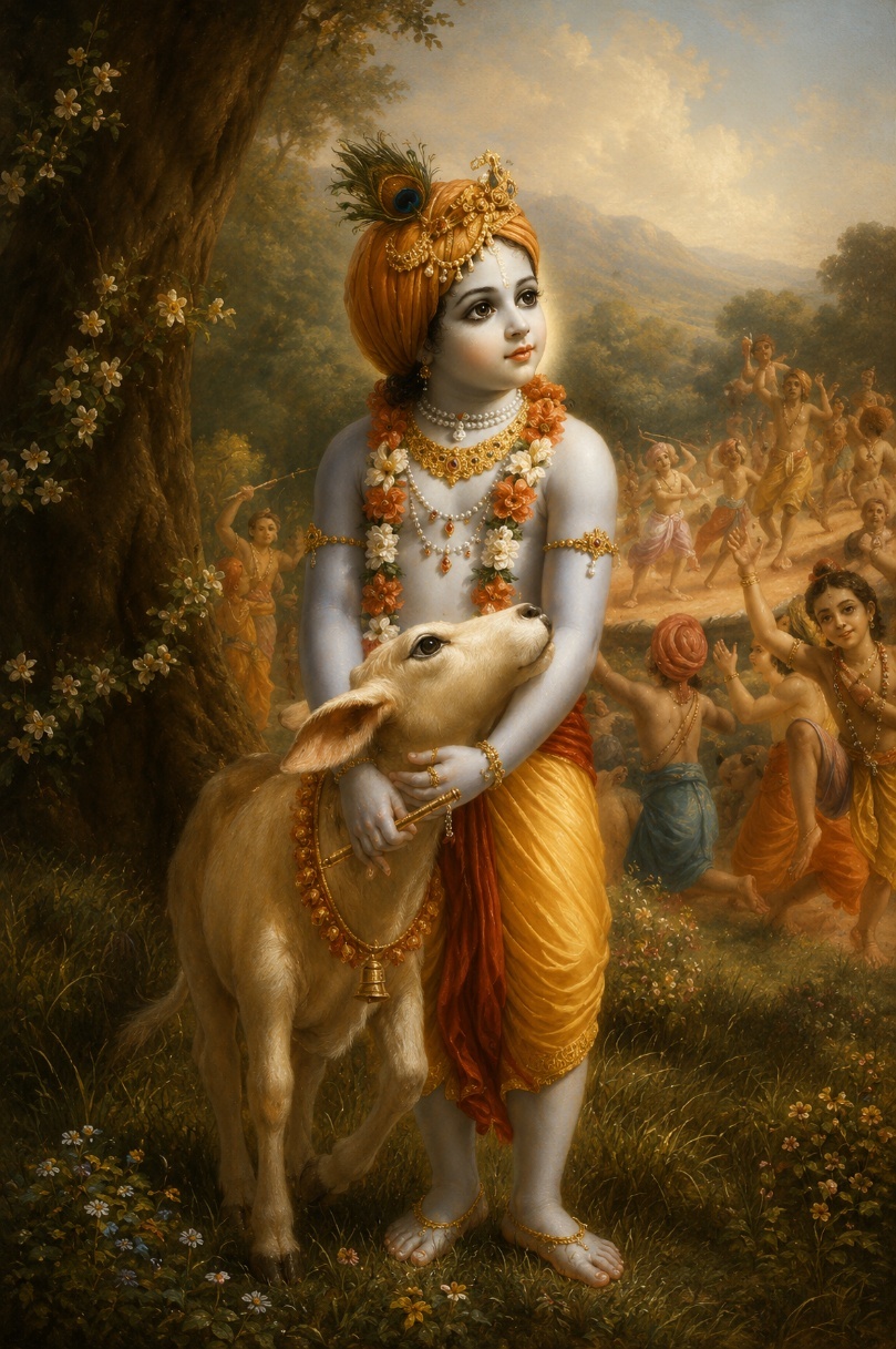 A painting of a child holding a lamb
AI-generated content may be incorrect.
